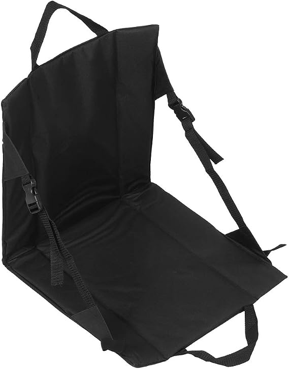 Black Folding Cushion Beach Chair Portable Lightweight Stadium Cushion Outdoor Camping Equipment