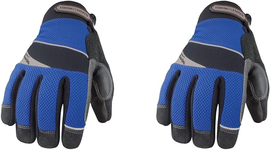 Youngstown Glove Cut Resistant Waterproof Synthetic Work Gloves For Men-Kevlar Lined,Insulated for WinterCold-Blue,Medium