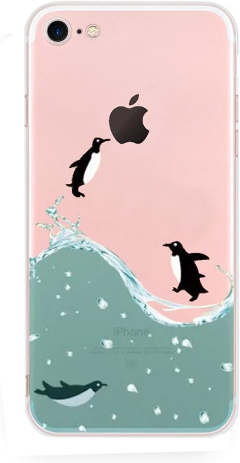 for iPhone 5 5S Case, Cute Creative Animal Pattern Clear Design Printed Transparent Soft TPU Bumper Silicone Gel Slim Fit Protective Cover