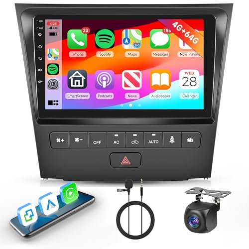[4G64G] Android Car Stereo for Lexus GS300350400430450460 with Wireless Carplay Android Auto Radio, Hodozzy 9 inch Touch Screen with GPS, Mirror Link, Bluetooth, WiFi, DSP, FMRDS Radio