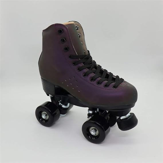 Roller Skates for Women Men Classic Roller Skates, Indoor Outdoor Quad Skates, High Top Roller Skate, for Beginner Double-Row Wheels,40