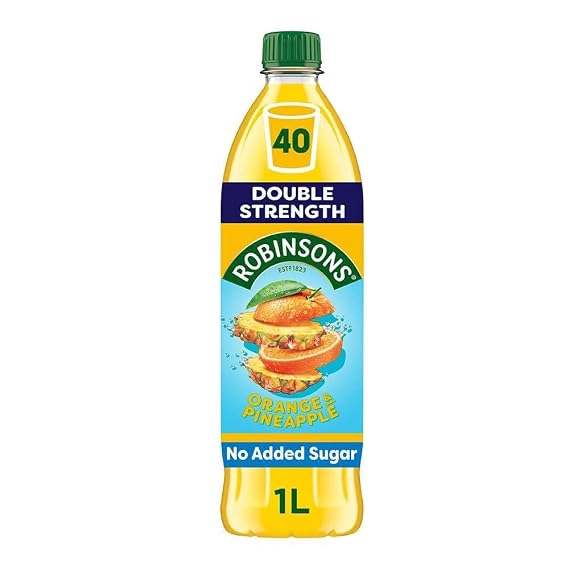 Robinsons Double Strength Orange & Pineapple Fruit Squash No Added Sugar 1750Ml (Pack of 1)