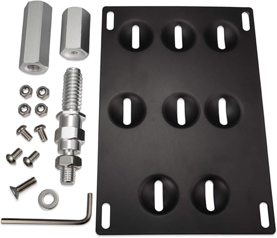 GTP Front Bumper Tow Hook License Plate Mounting Bracket Holder Relocator Compatible with Nissan 370Z Z34 GTR R35 Sentra Juke, G37 2dr Coupe / Q60 / Q50 (fit Without Front Parking Sensor ONLY)