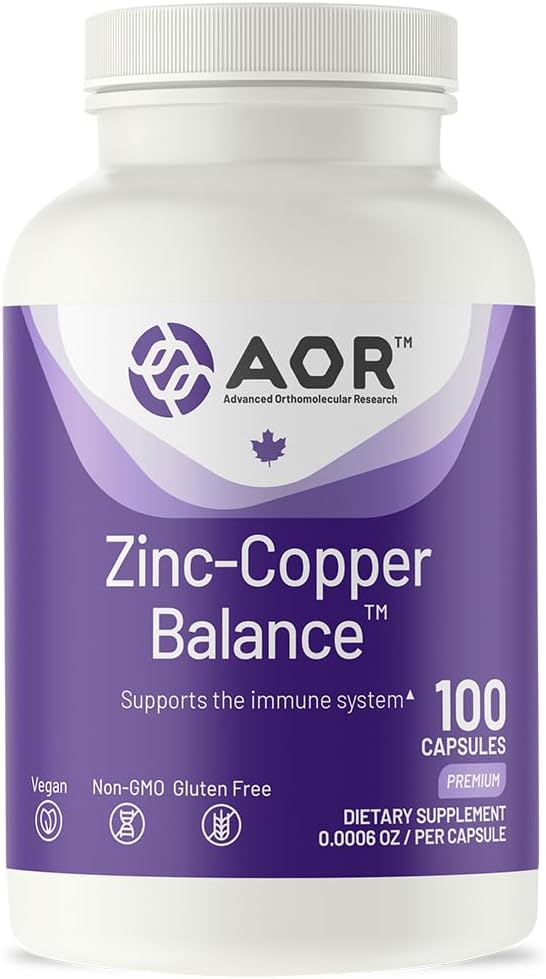 AOR Zinc-Copper Balance 100 Vegan Capsules, 100-Day Supply