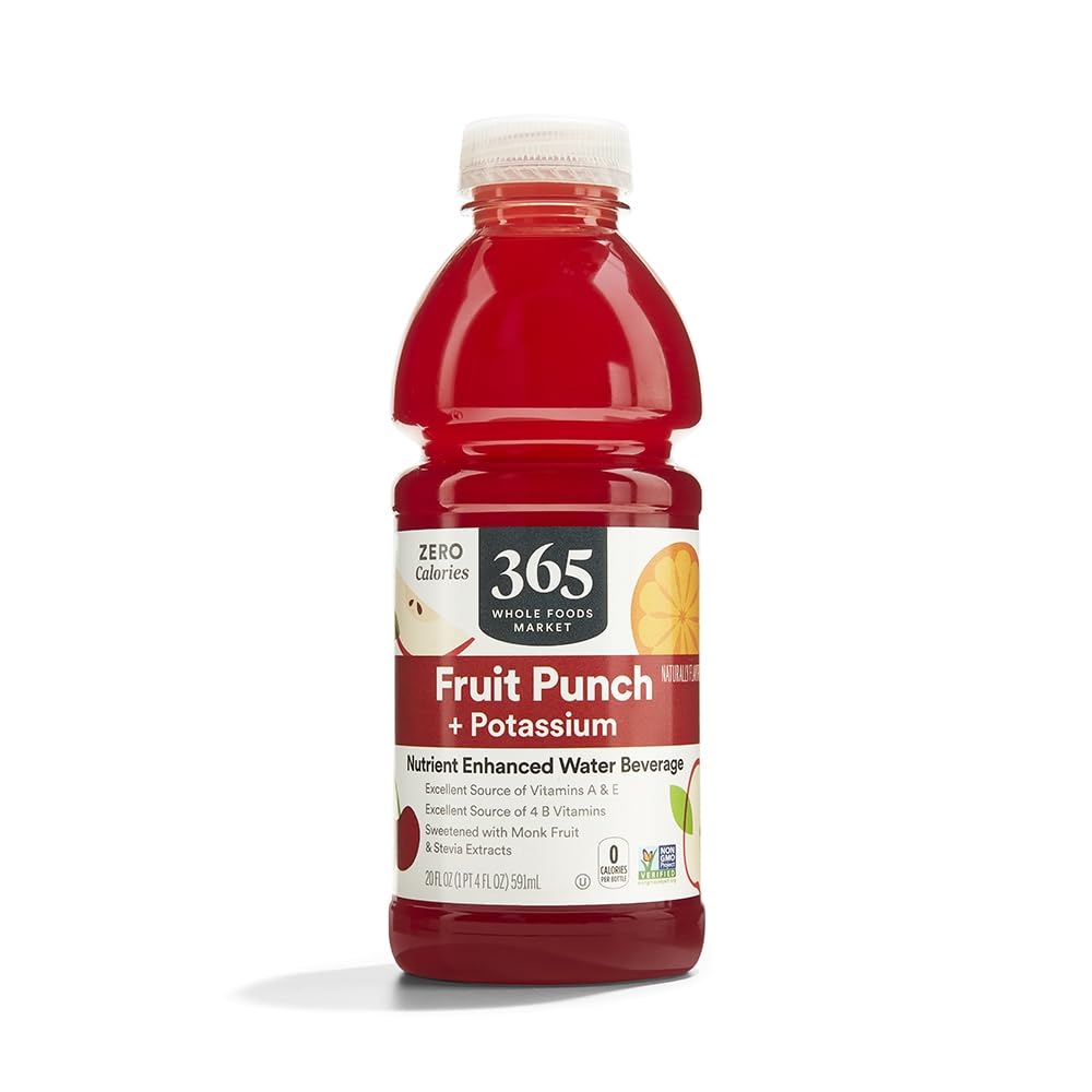 365 by Whole Foods Market, Nutrient Enhanced Water, Fruit Punch with Potassium, 20 Fl Oz