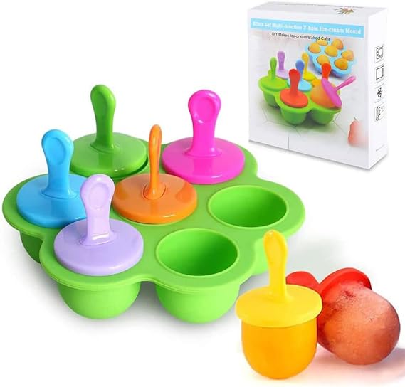 Silicone Ice Lolly Moulds, Colorful Popsicle Mould with Sticks, BPA Free Ice Pop Moulds, Small Ice Lolly Maker for DIY Ice Cream