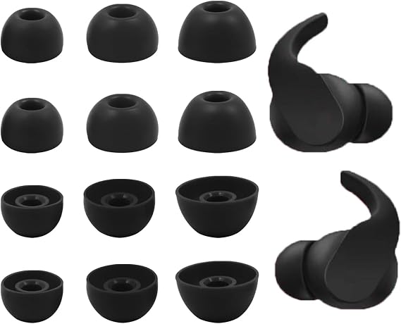 Replacement Silicone Ear Tips for Beats Fit Pro/Studio Buds/Studio Buds+ Headphone,S/M/L 3 Sizes 6 Pairs Earbuds Eartips,Fit in The Charging Case,Earplug Ear Cap. (Black)