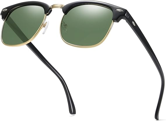 Retro Semi Rimless Sunglasses Half Frame UV400 Glasses for Men And Women