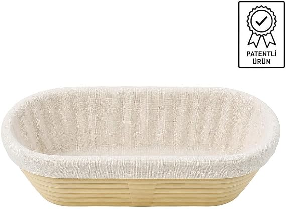 Oval Ekmek Hamur Mayalama Sepeti Bezli 32,5x15x9,5 cm Oval 32,5x15x9 Bezli