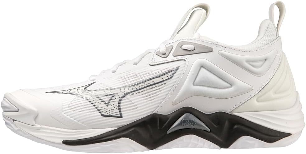 Mizuno Wave Momentum 3 Women's Volleyball Shoes, White/Black, 10.8 inches 27.5 cm