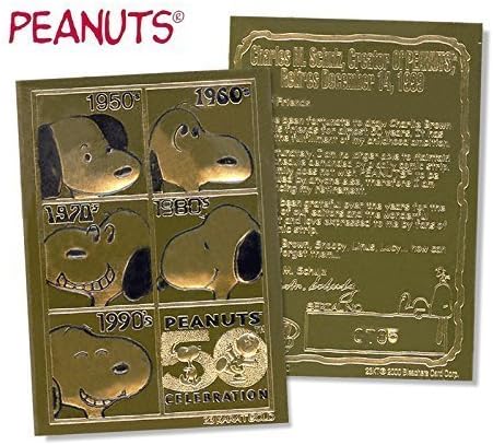 Snoopy Peanuts 23K Gold 50th Anniversary Charlie Brown Licensed Card