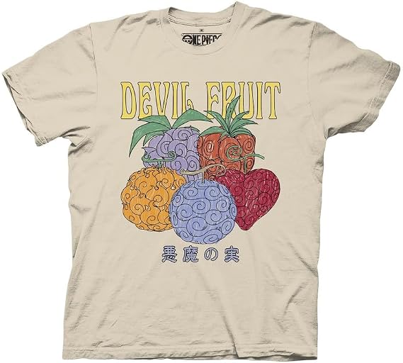 Ripple Junction One Piece Men's Short Sleeve T-Shirt Devil Fruit Paramecia Zoan Logia Super Human Powers Officially Licensed