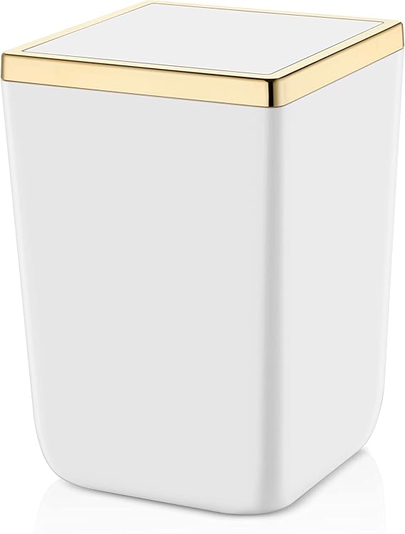 Tuscan Garbage Bucket 6 Lt White Gold
