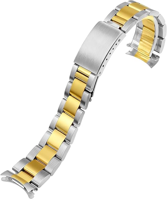21mm Oyster Watch Band Bracelet Replacement For Rolex Datejust Submariner Deepsea 116660 116300 Midsize Stainless Steel golden
