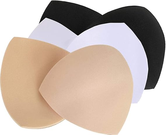 Bra Pad Inserts 3 Pairs, Bra Pads Replacement Inserts Liner Padded for Sports Bra Cup for Women's Push Up Bra Inserts