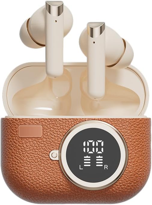 Wireless Earbuds Headset Wireless Bluetooth Earbuds Wireless Bluetooth 5.4 Bluetooth Headphones True Wireless Earbuds Waterproof in-Ear Earbuds ENC Intelligent Noise Reduction(Brown)