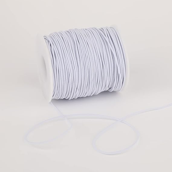 Elastic Cord for Bracelets, 1 mm 330 Feet Durable Bracelet String, Stretch Elastic String for Jewelry Making, Necklaces and Beading White