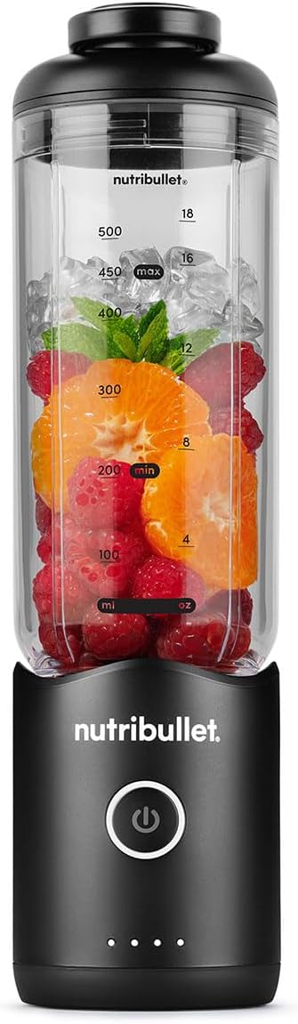 nutribullet Flex Personal Blender Black - Powerful Enough to Crush Ice & Blend Frozen Fruits & Nuts - Travel Ready Detachable 500ml Cup with Leakproof Sip Lid