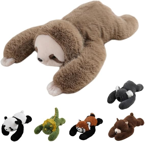 Soft Red Panda Weighted Plush Toy Dinasour Weighted Stuffed Animals Kawaii Bear Stuffed Throw Pillows Toy Birthday Gift for Kids and Adults (65 cm Sloth)