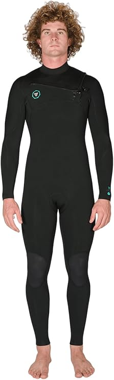 Vissla Mens 7 Seas 3-2MM Full Chest Zip Surf Wetsuit -Black