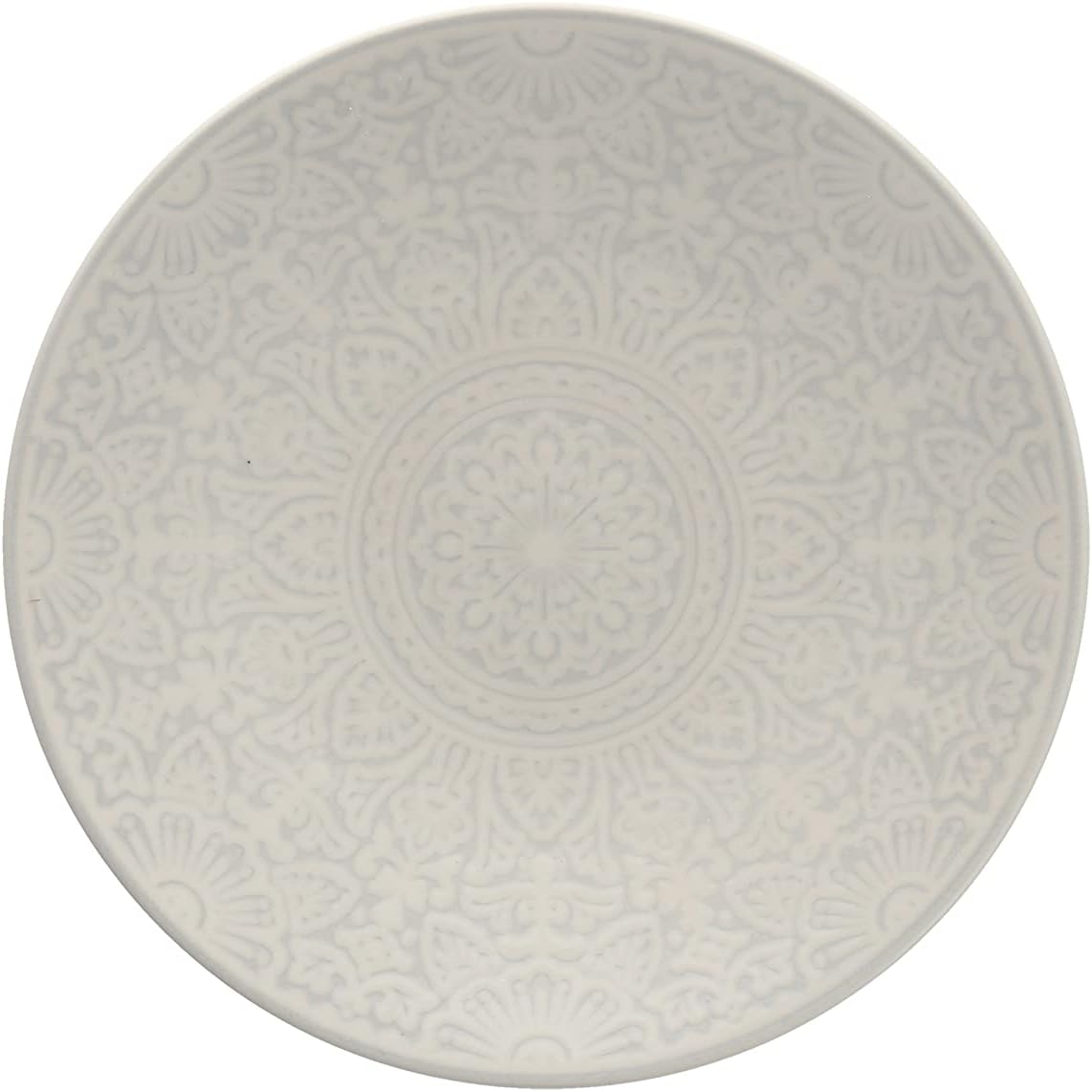 Fortessa Havana Vitrified China Coupe Rimless Plate 4 Pack, Gray, Salad Plate, 8.5 Inch
