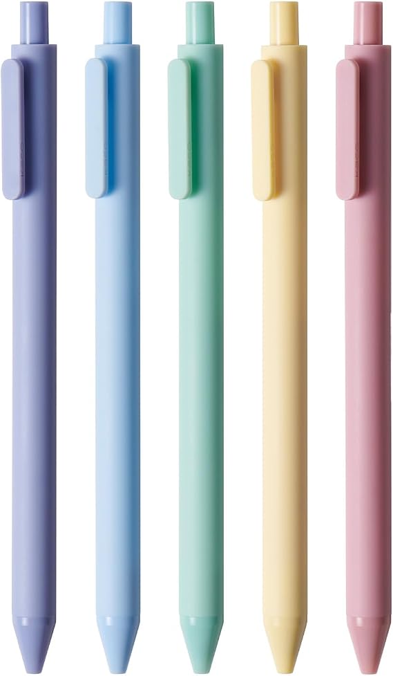 Kaco PURE Gel Ink Pens Sunrise Series 5 Pieces 0.5mm 5 Assorted Ink Colors