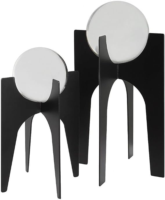Uttermost Ellianna - Spheres On Base Table Top Accessories (Set of 2)-15.63 Inches Tall and 7.13 Inches Wide