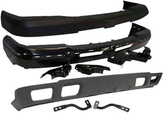Fit 03-07 Silverado 2500Hd Front Bumper Black Face Bar Cap Valance Bracket Brace GM1066160 GM1067160 GM1051109 GM1092173 GM1002820