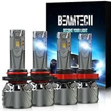 BEAMTECH H11 9005 Light Combo, 800% Brighter High Speed Fan 6500K Bulbs or Fog Lights Pack of 4