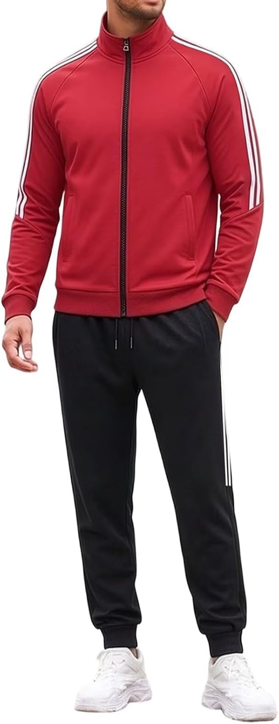 Men's Tracksuit Jogging Suit with Zip Pack of 2