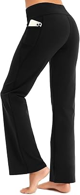 URBEST Womens 212930.5 Buttery Soft Bootcut Yoga Pants Flare Capris with Pockets