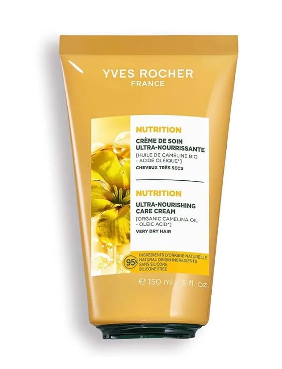 Yves Rocher Intensively Nourishing Hair Live in Cream Camelina Coconut Oil and She Butter Manageable Hair 230C - 150 ml./ 5 fl.oz