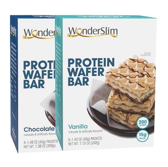 Wonderslim Protein Wafer Snack Bar Bundle, Chocolate & Vanilla