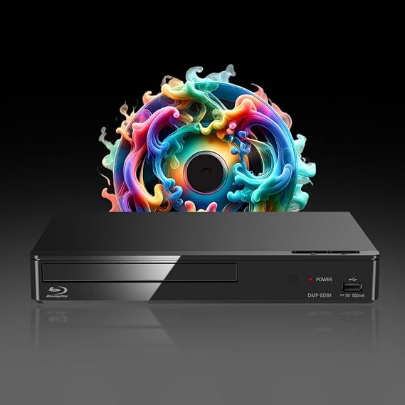 Blu-ray Player Compatible with Panasonic DMP-BD84EB-K 2D - LAN (No WiFi) for DVD Regions 1-8 - Blu-ray Region B - DMP-BD84