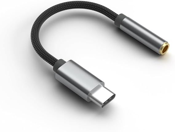 KZ AM01 USB C - 3,5 mm Ses Adaptörü, 32 bit/384 kHz Yüksek Çözünürlüklü DAC + IC Amplifikatör Çift Çip, iPhone 15 Pro Samsung Galaxy S23 Ultra 5G S21 S20 S22 A53 Note için Erkekten Dişi Naylon Kablo,