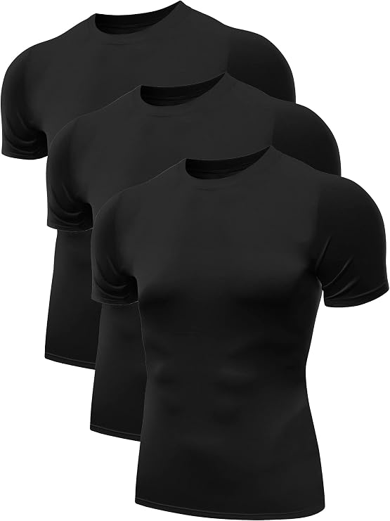 NELEUS Men's 3 or 4 Pack Workout Athletic Compression Shirts