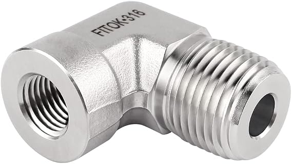 316 Stainless Steel 90 Degree Street Elbow 3/4'' Female NPT 1'' Male NPT, 5100 psi, SS-PSE-NS12-NS16
