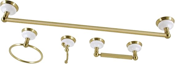 Kingston BAK1111478BB Towel Bar Bathroom Accessory Set, Brushed Brass