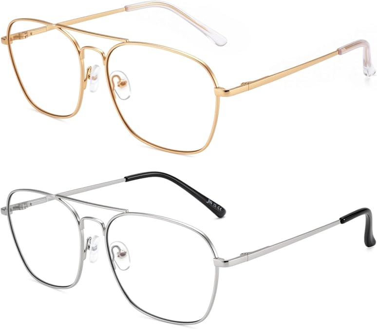 JM Aviator Blue Light Glasses Woman Men Clear Wire Frame Bluelight Glasses