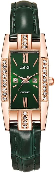 Elegant Square Quartz Watch with Retro Personalized Small Leather Strap and Luxury Zircon-Set Wrist Watch Face