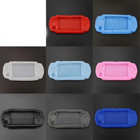 Silicone Protective Cover for PSP 2000 3000 Console Soft Travel Protector Skin Case (White)