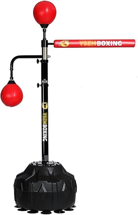Boxing Speed Trainer,Cobra Reflex Bag, Cobra Punching Bag with Spinning Bar, Height Adjustable Freestanding Speed Trainer, Boxing Ball with Gloves