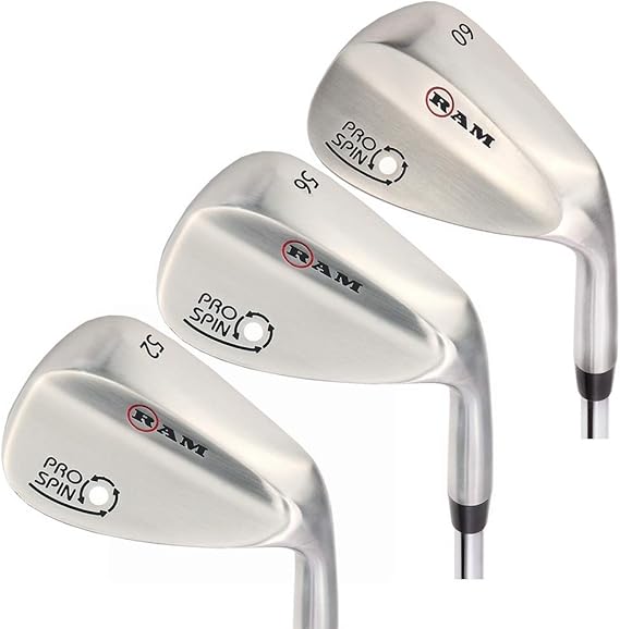 Ram Golf Pro Spin 3 Wedge Set - 52 Gap, 56 Sand, 60 Lob Wedges - Mens Right Hand, Graphite Shafts