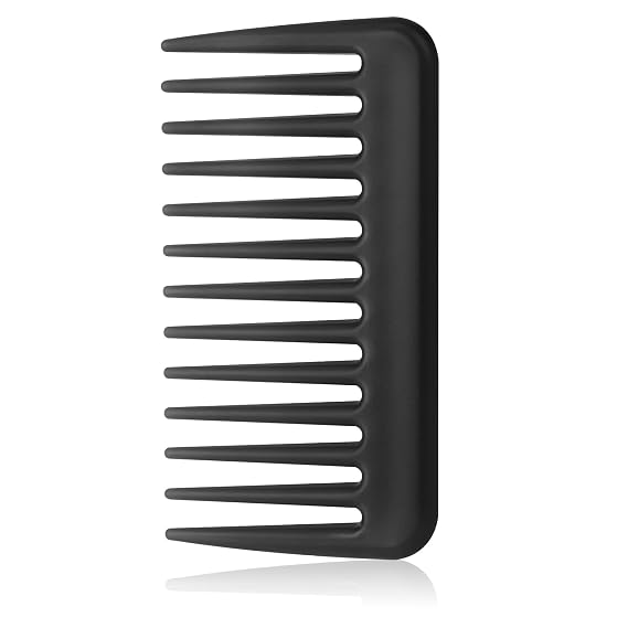 Mini Travel Comb, Small Wide Tooth Comb Portable Pocket Combs Curl Comb Shower Comb Detangling Hair Combs for Women Curly Hair, Wavy Hair, Wet and Dry Hair, Wallet Comb for Men - Black