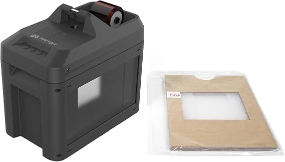 Smart-Bit ID Card Printer Ink Ribbon Shredder Bundle - Includes Shredder, Bin, Power Supply, 6 Disposal Bags