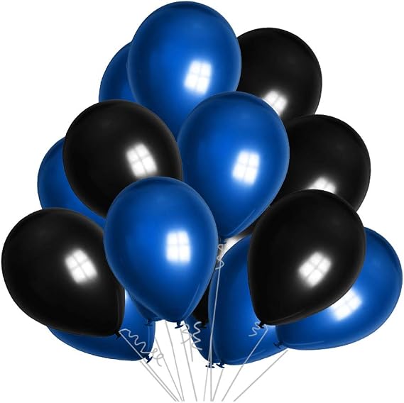 10inch Pearl Dark Blue Pearl Black Balloons 100pcs Perfect for Birthday Party Bridal Baby Shower Engagement Wedding Party Decor (Blue)