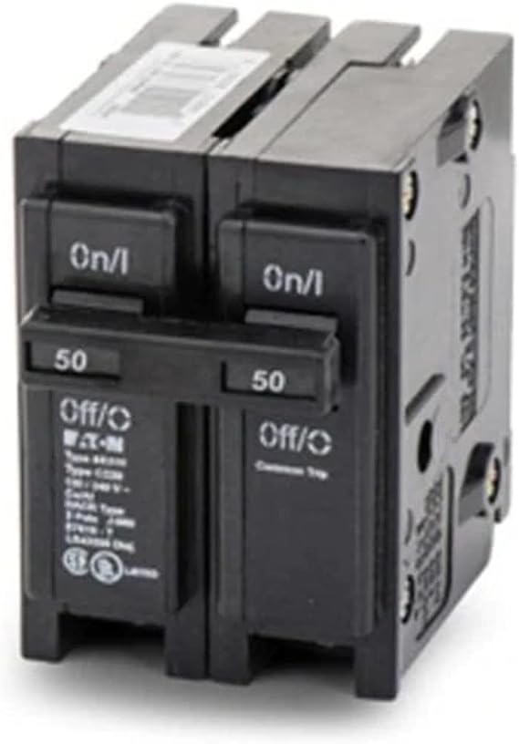 Eaton Corporation Br250 Double Pole Interchangeable Circuit Breaker, 120/240V, 50-Amp