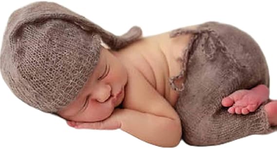 Matissa Newborn Baby Girl/Boy Crochet Knit Costume Photography Prop Hats and Outfits Sleepy Angel