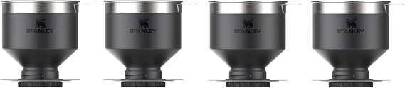 STANLEY Perfect Brew Pour Over Manual Single Cup Coffee Maker Drip Coffee Maker with Reusable Filter Easy Clean Stainless Steel | BPA-Free | Charcoal Glow (Pack of 4)