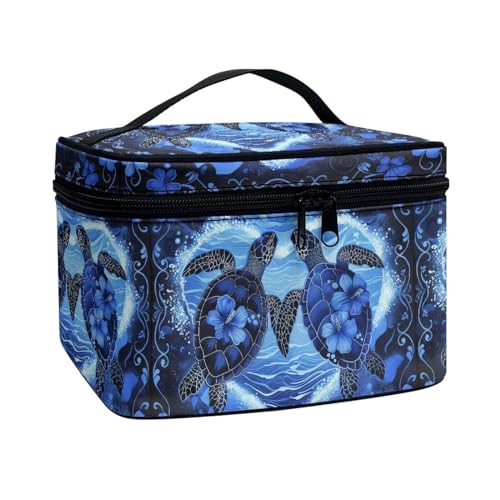 Sea Turtle Makeup Bag for Women Makeup Organizer Travel Case Casual Toiletry Bag with Handle Large Capacity Cosmetic Bag with Top Handle